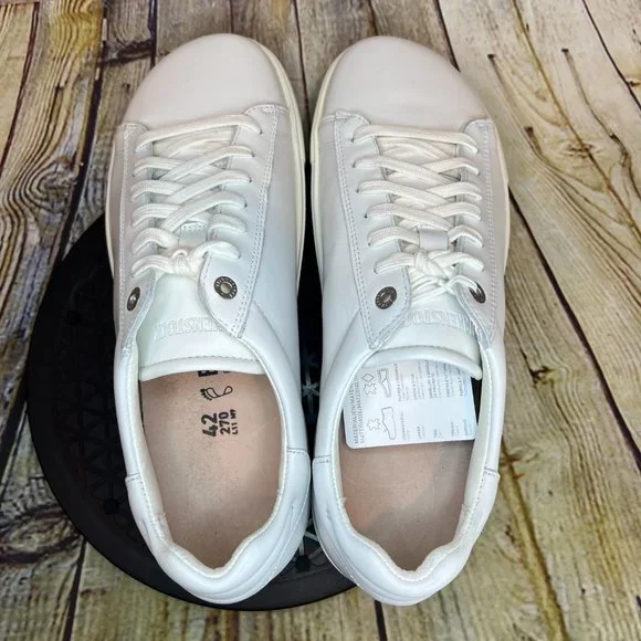Birkenstock Bend Low Men's Solid White Leather Low Lace Up Sneakers Size 9 - Picture 4 of 8